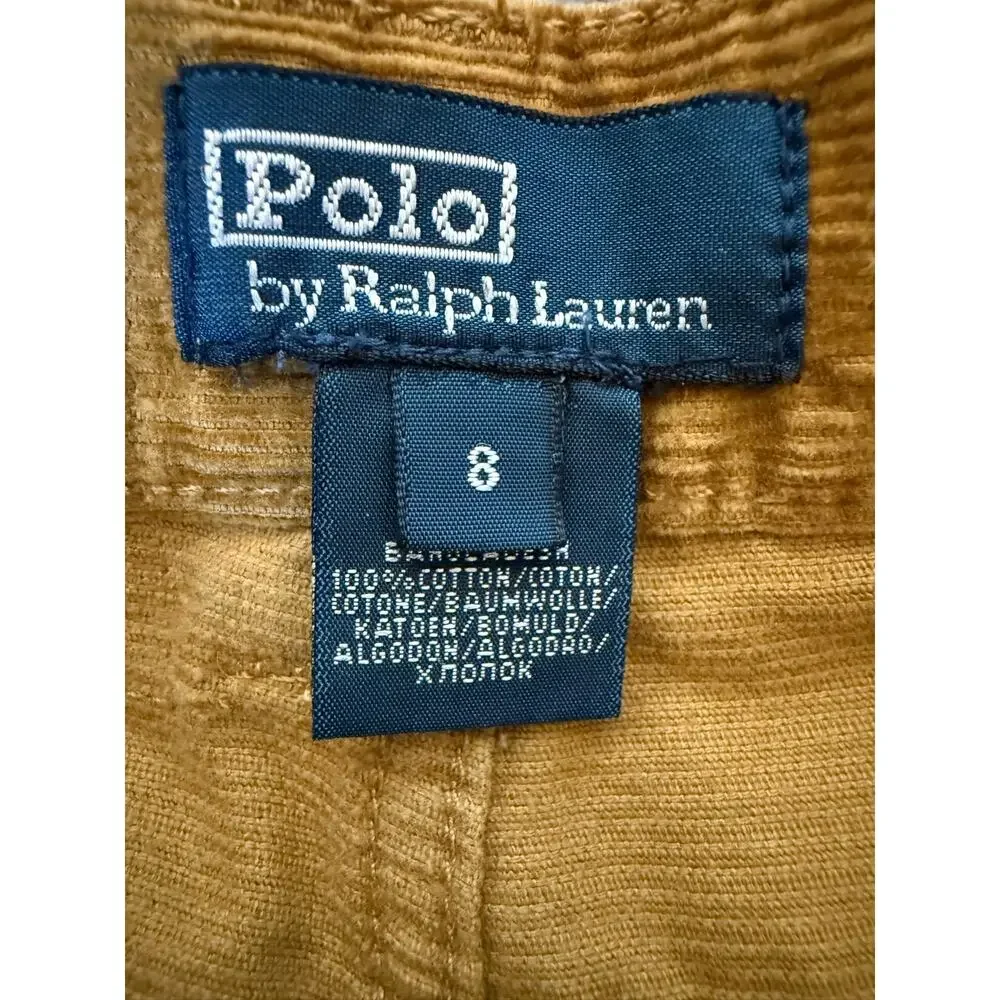 Polo Ralph Lauren Boys Size 8 Camel Cotton Corduroy Pants NWT Straight Leg